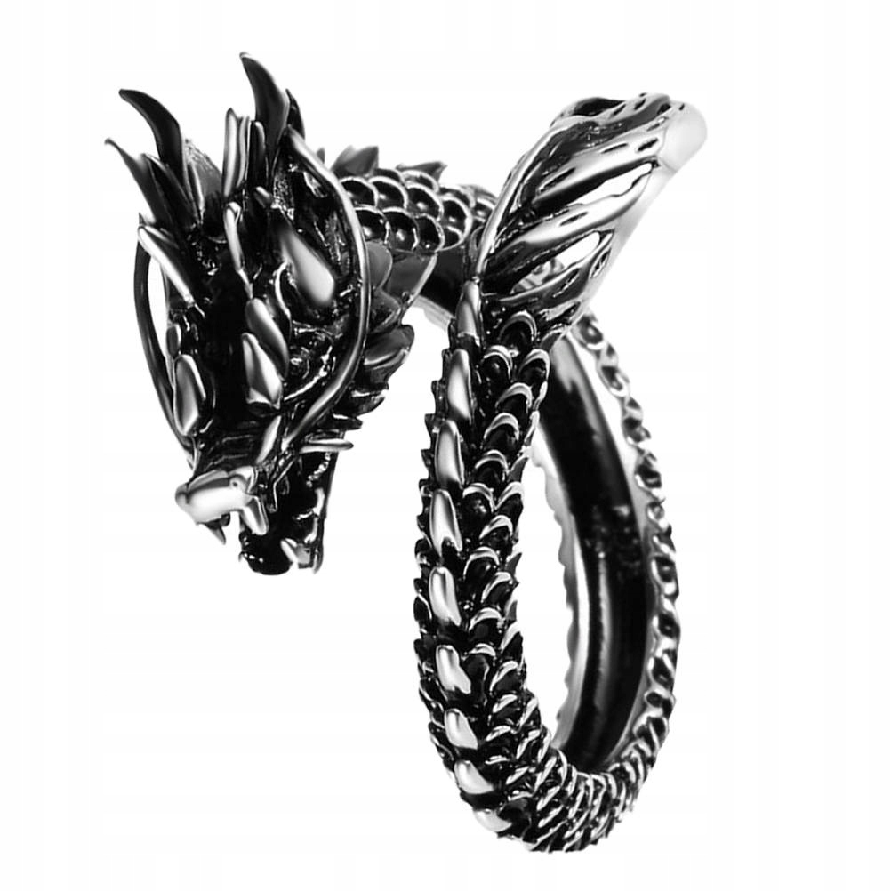 1PC DRAGON DESIGN HAND DECORATION RETRO STYLE OPEN RING METAL MAN JEWELRY R