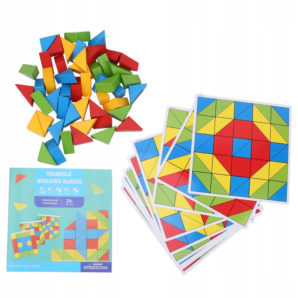 Trójkątne drewniane klocki Toddler Kids Puzzle