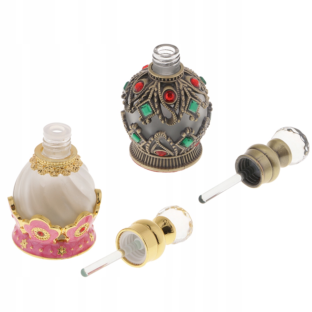 2x Perfume Bottles Empty Vintage Decorative Fancy