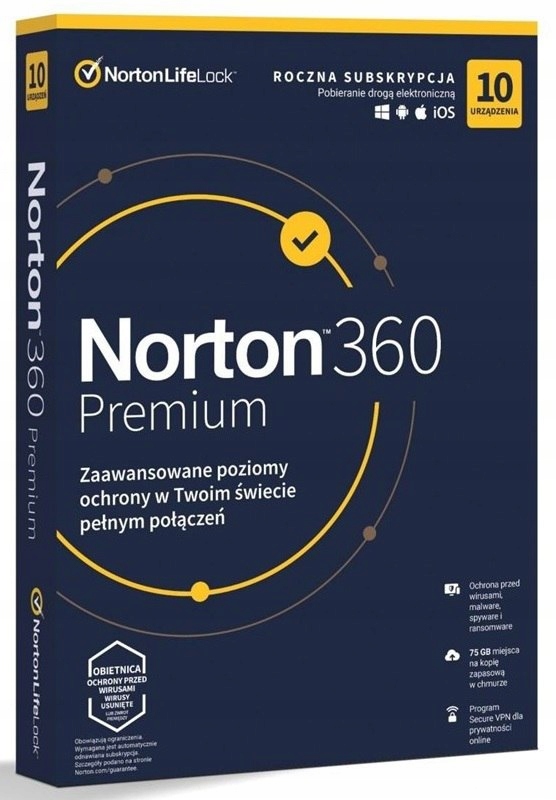 NORTONLIFELOCK 360 premium 75GB PL 1 user 10 devic