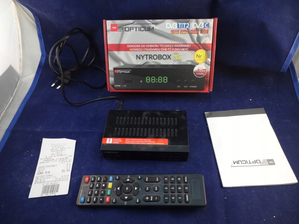 Dekoder DVB-t Opticum Nytrobox NS Komplet Gwar