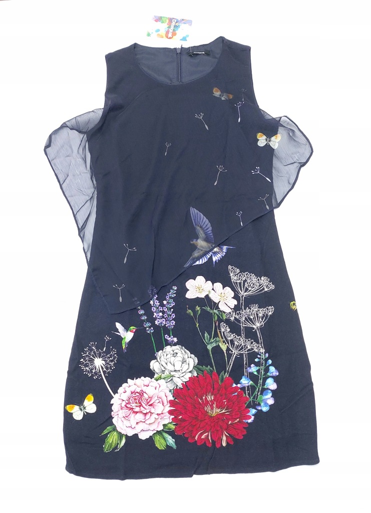 DESIGUAL sukienka EVITA kwiaty zamek 36 S