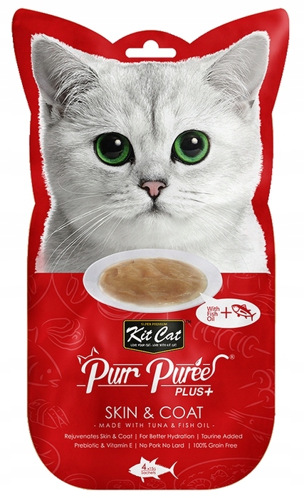 Kit Cat Purr Puree SKIN & COAT z TUŃCZYKIEM 4x15g.