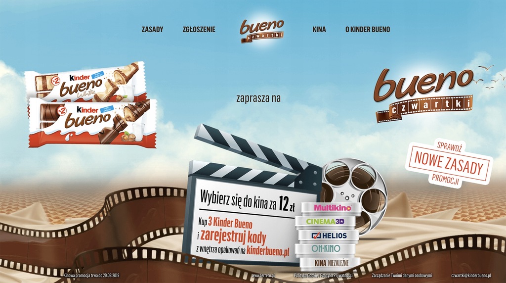 kod kupon KINDER BUENO czwartki tańsze Multi Kino