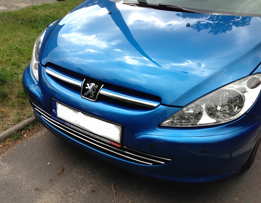 PEUGEOT 307 SW HB LISTWY NA GRILL CHROM Chromowane