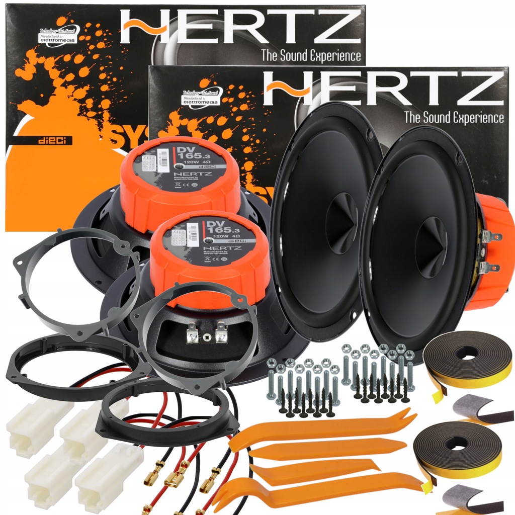 HERTZ GŁOŚNIKI Z DSK165 FORD KA OPEL ASTRA H CORSA D E PRZÓD TYŁ DYSTANSE