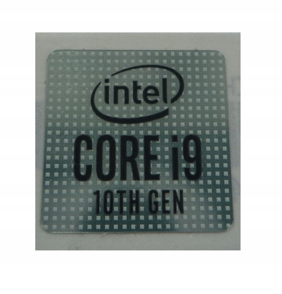 456d Naklejka Intel Core i9 10th Gen 18 x 18 mm