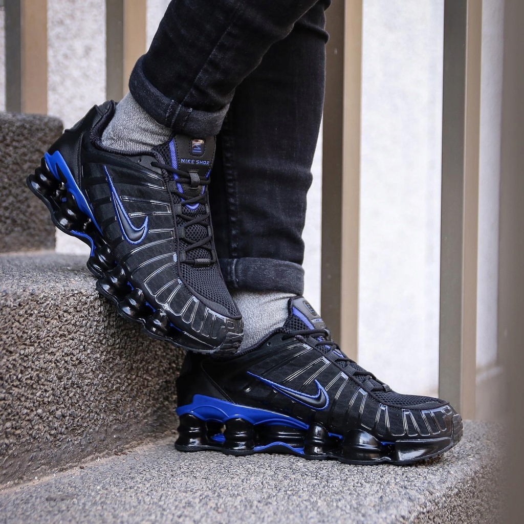 Nike Shox TL Black & Racer Blue Sportowe Sneakersy 44,5