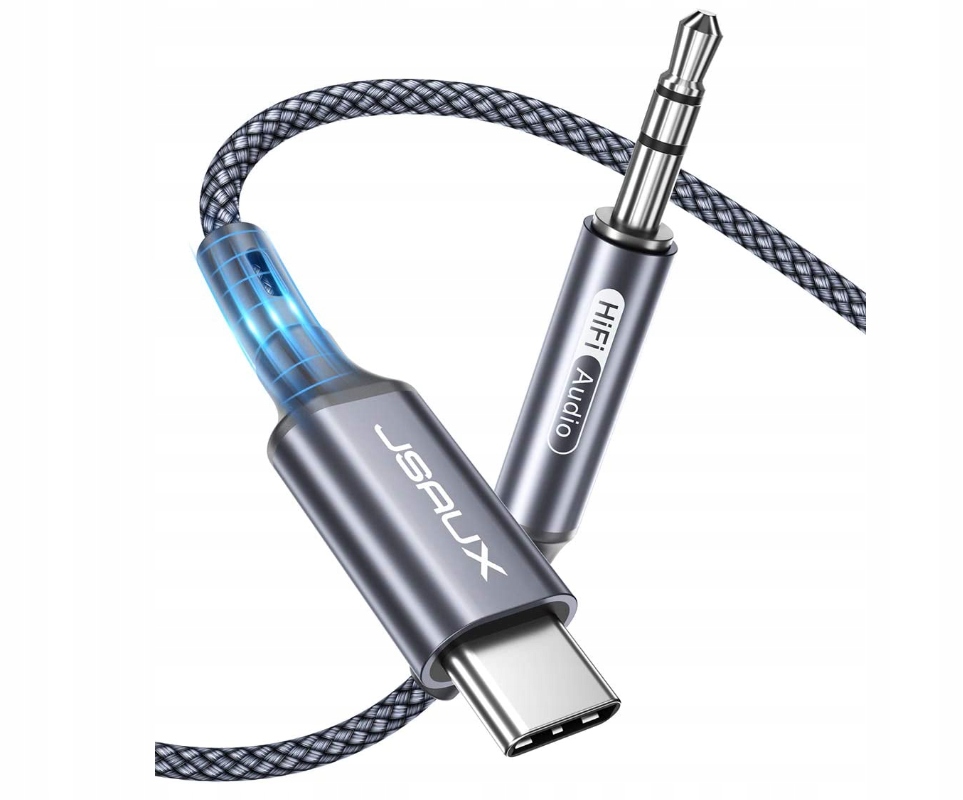 Kabel USB C na Aux 1 m, 3,5 mm, trwały kabel JSAUX