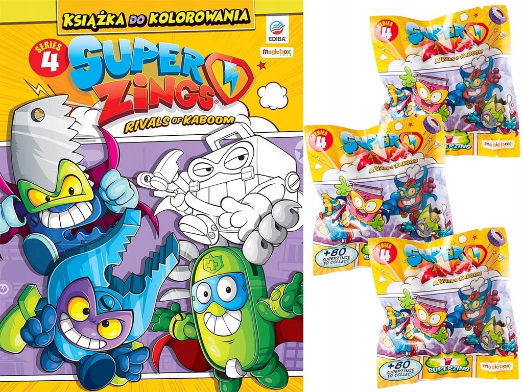 Super Zings Ksiazka Do Kolorowania I Trzy Figurki 9297848810 Oficjalne Archiwum Allegro