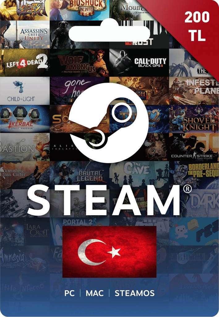 Doładowanie Steam cyfrowa Turcja 200 TL OKAZJA!