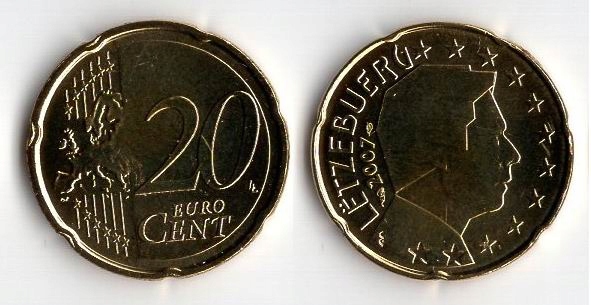 LUKSEMBURG 2007 20 EURO CENT