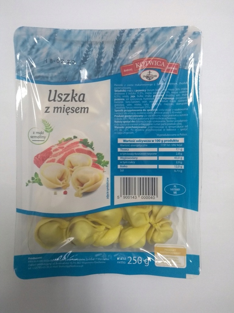 KOTWICA Uszka z mięsem 250 g