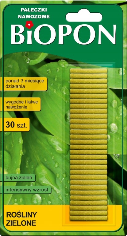 Biopon Pałeczki nawozowe 30szt do roślin zielonych