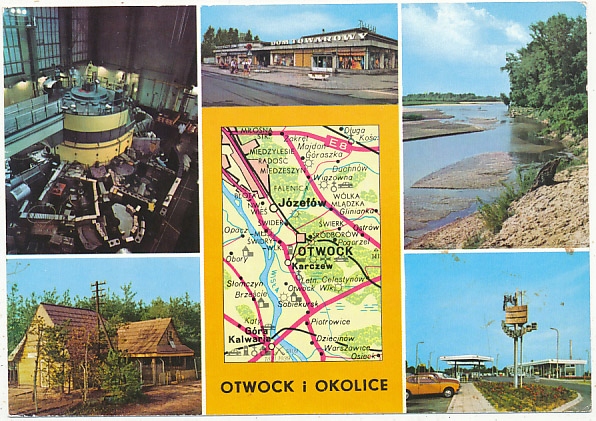 Otwock mapka Reaktor w Świerku zajazd Stara Miłosn