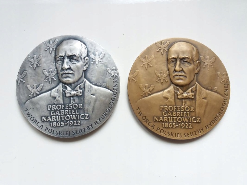 2 medale, prof. Narutowicz, Instytut Meteorologii
