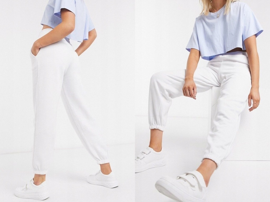 New Look Białe joggersy oversize 38