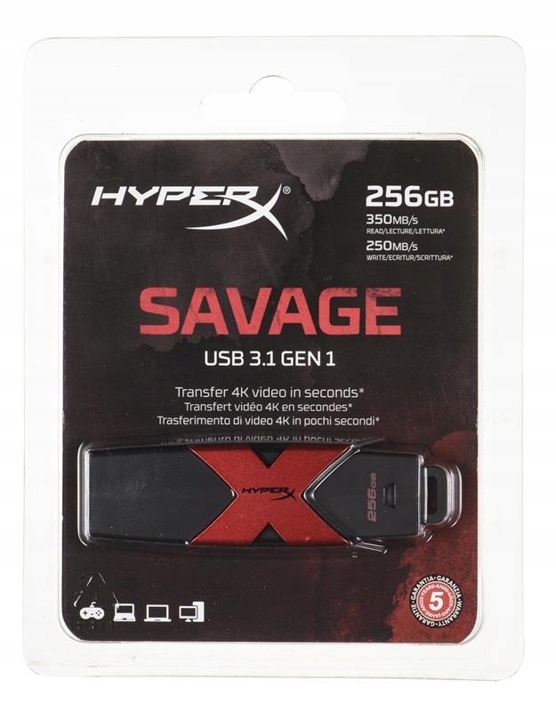 Pendrive Kingston HyperX Savage 256GB; USB 3.1