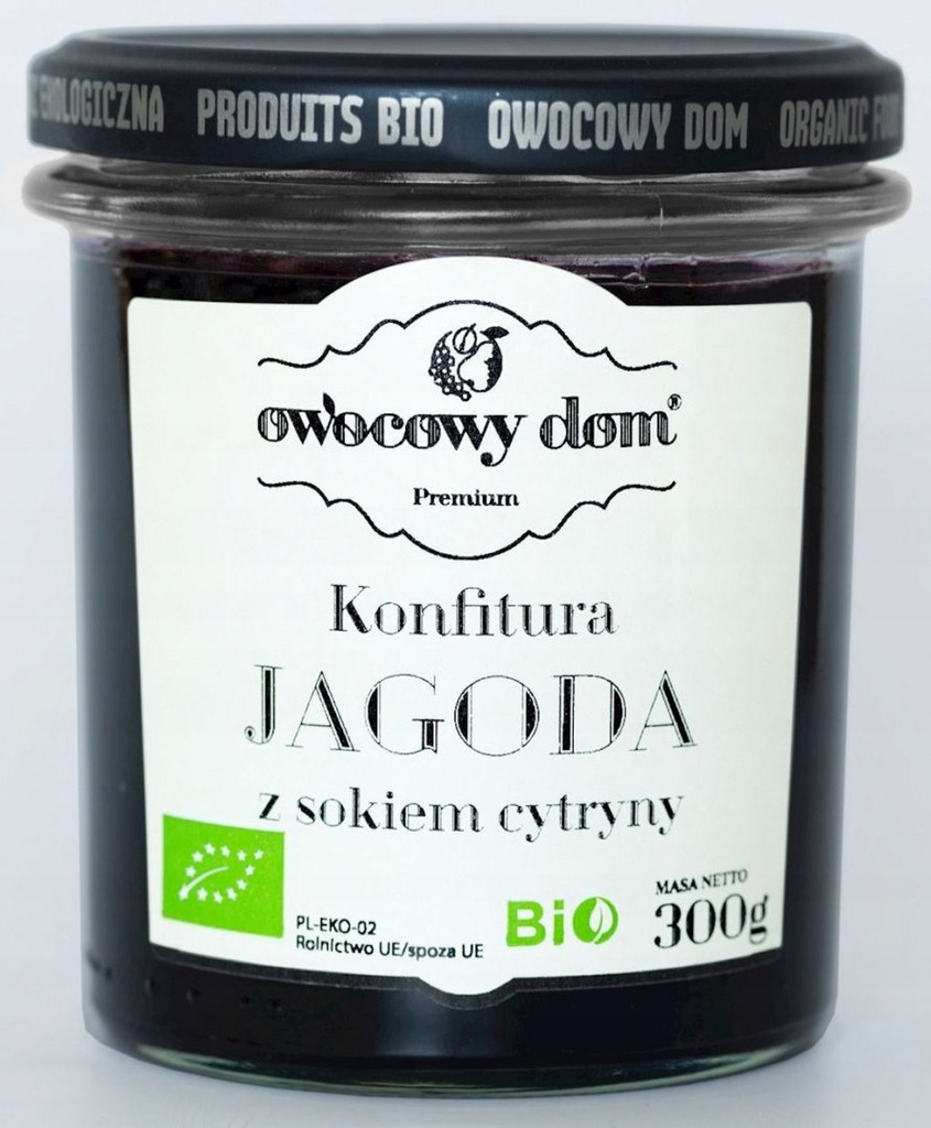 KONFITURA JAGODA Z SOKIEM Z CYTRYNY BIO 300 g - OW