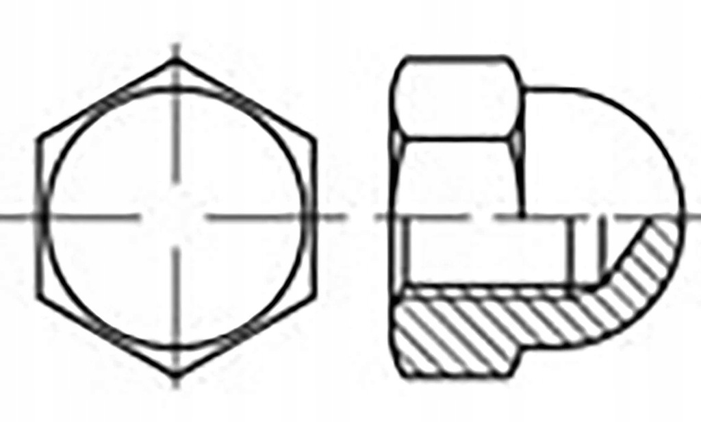 Nakrętki z łbem M5 TO-6866886 DIN 1587 2 szt
