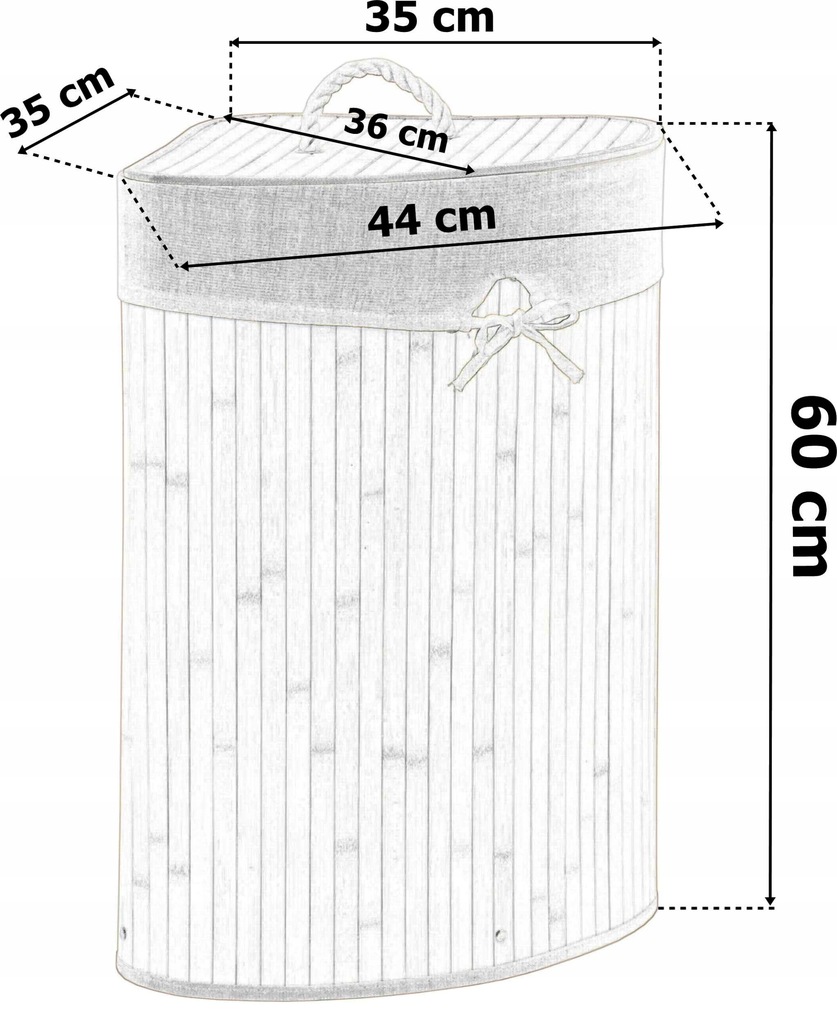 Купить БАМБУКОВАЯ КОРЗИНА ДЛЯ УГЛОВ ДЛЯ ПРАЧЕЧНОЙ: отзывы, фото, характеристики в интерне-магазине Aredi.ru