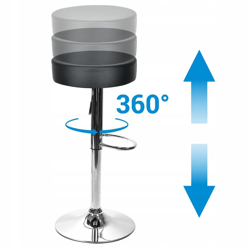 Купить Барный стул, вращающийся стул, КРУГЛЫЙ ХРОМ, ЧЕРНЫЙ: отзывы, фото, характеристики в интерне-магазине Aredi.ru