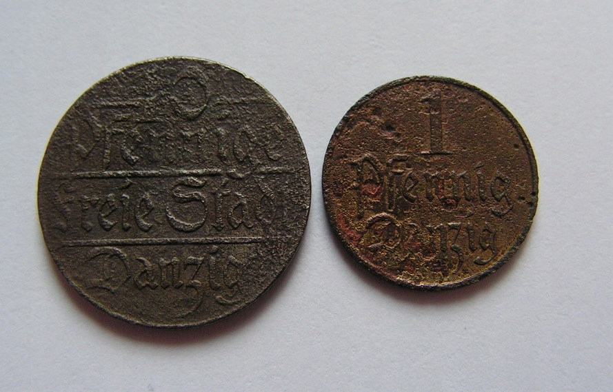 301. Wolne Miasto Gdańsk - 1 fenig 1929 i 10 fenigów 1923