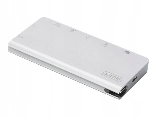 DIGITUS DA-70866 Stacja dokująca podróżna USB Typ C, 8-portów 4K 30Hz, HQ