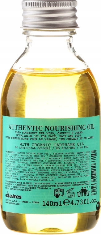 Odżywczy naturalny olejek do twarzy, ciała i włosów Davines Authentic Nouri