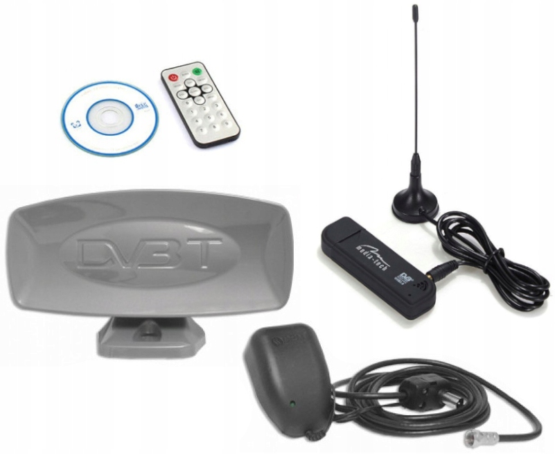 Dekoder DVB-T do komputera USB + AKTYWNA ANTENA TV