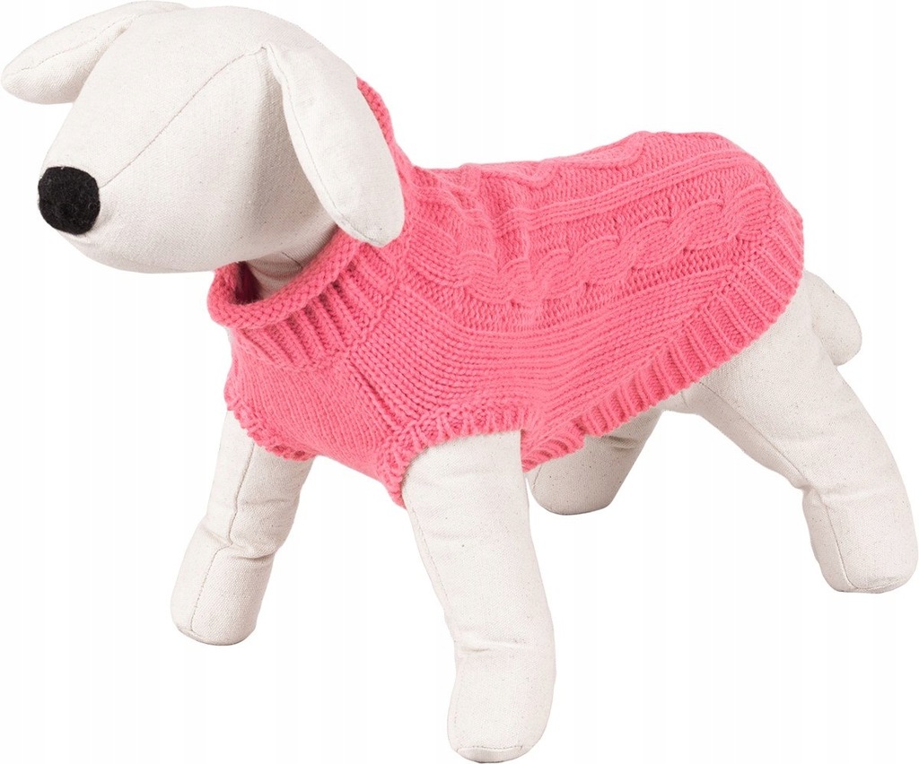 Sweterek dla psa Happet 490M warkocz róż M-30cm