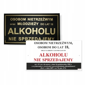 KORFED Tabliczka duża plastikowa OSOBOM NIETRZEŹWY