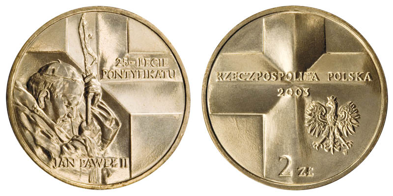 2 zł 25 lecie Pontyfikatu Jan Paweł II 2003 rok