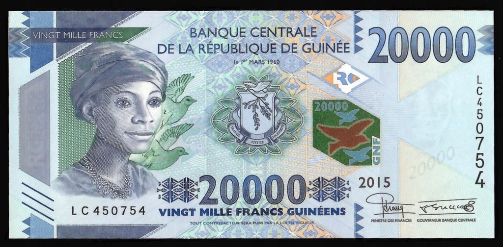 Gwinea - 20000 franków 2015 (UNC)