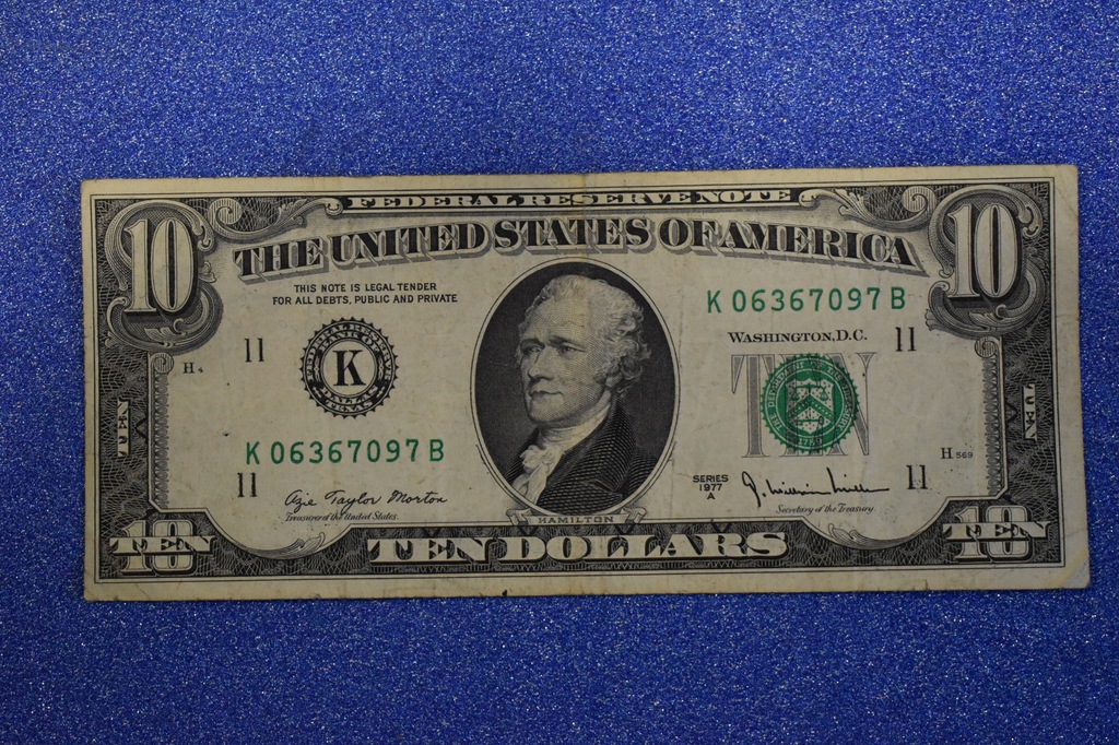 10 DOLLARS, USA, 1977A, 'K'- DALLAS