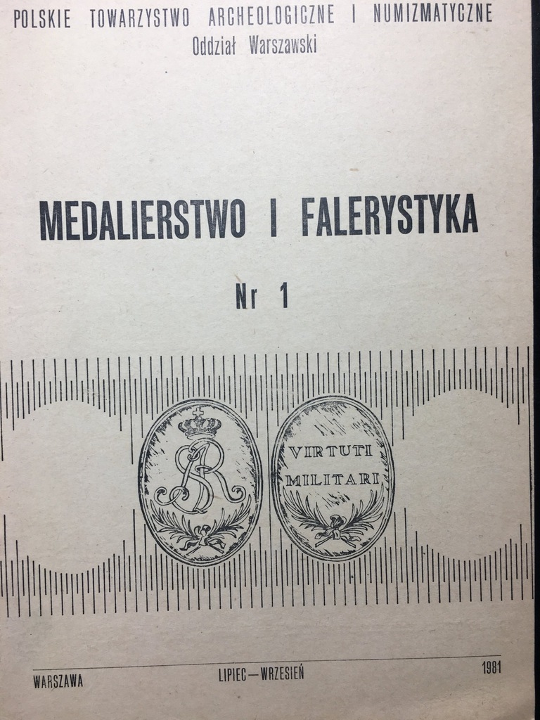 MEDALIERSTWO I FALERYSTYKA nr 1