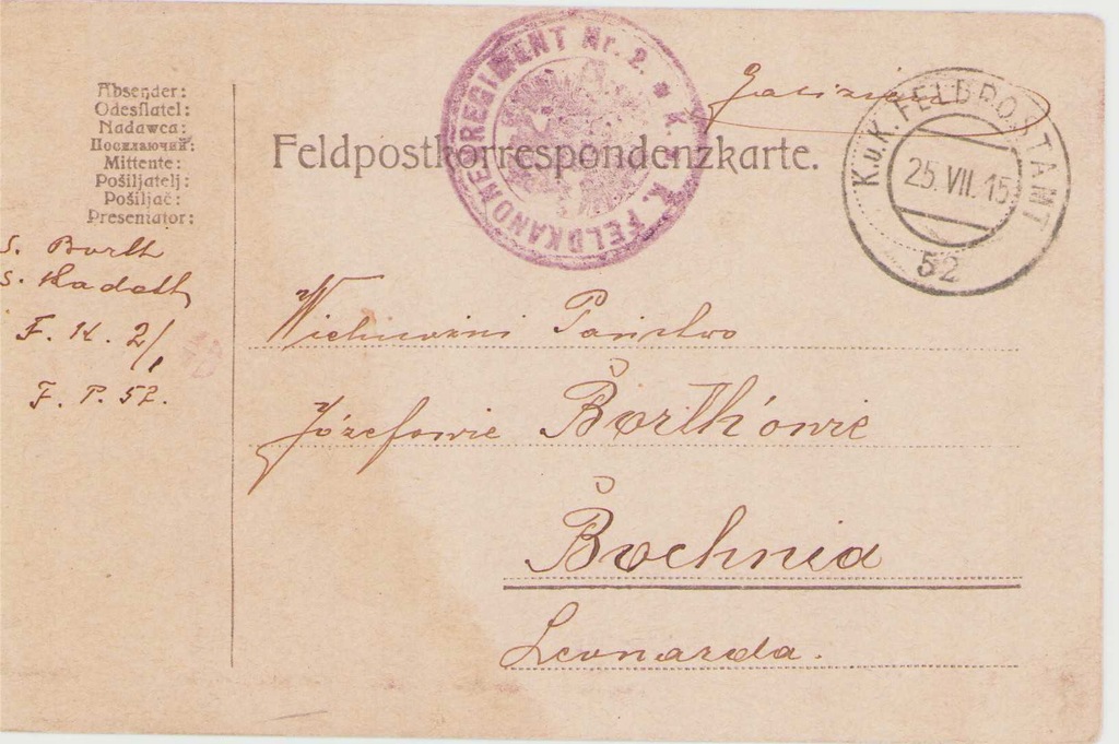 Feldpostkarte -1915 Bochnia