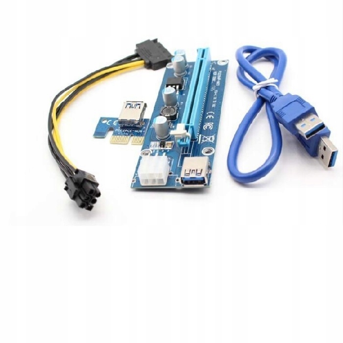 Qoltec Adapter Riser PCi-E 16x USB 3.0 SATA