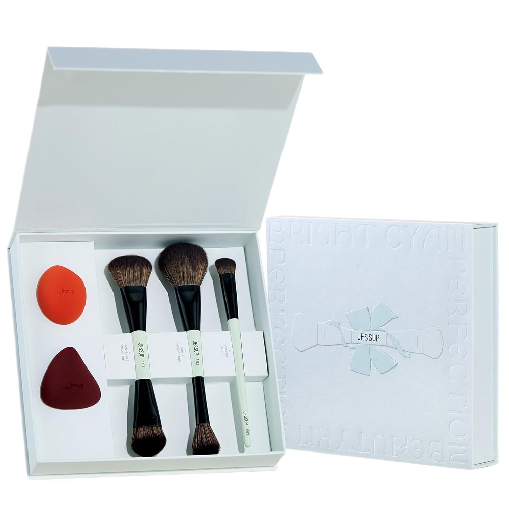 JESSUP Ultimate Travel Makeup zestaw pędzle do makijażu + gąbeczki