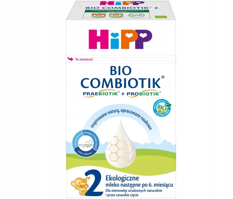 HIPP 2 BIO COMBIOTIK EKOLOGICZNE MLEKO DLA NIEMOWLĄT PO 6. MIESIĄCU 550 G