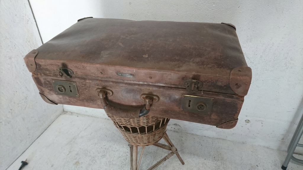 Stara przedwojenna walizka Echt Vulkanfiber