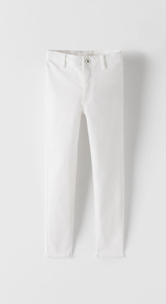 Zara spodnie dżinsowe legginsy białe r.134