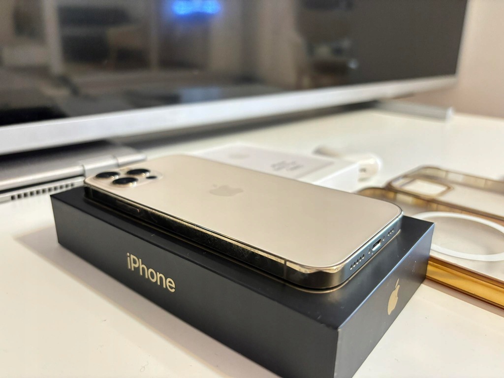 Iphone 12 pro 128gb złoty gold + airpods