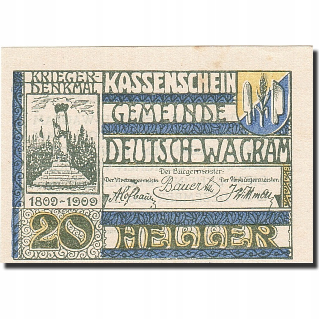 Banknot, Austria, Wagram, 20 Heller, Bataille, 192