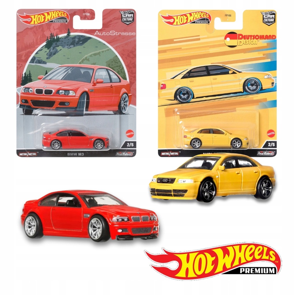 ZESTAW HOT WHEELS BMW M3 AUDI S4 PREMIUM CAR CULTURE ZESTAW 2 AUT + GRATIS