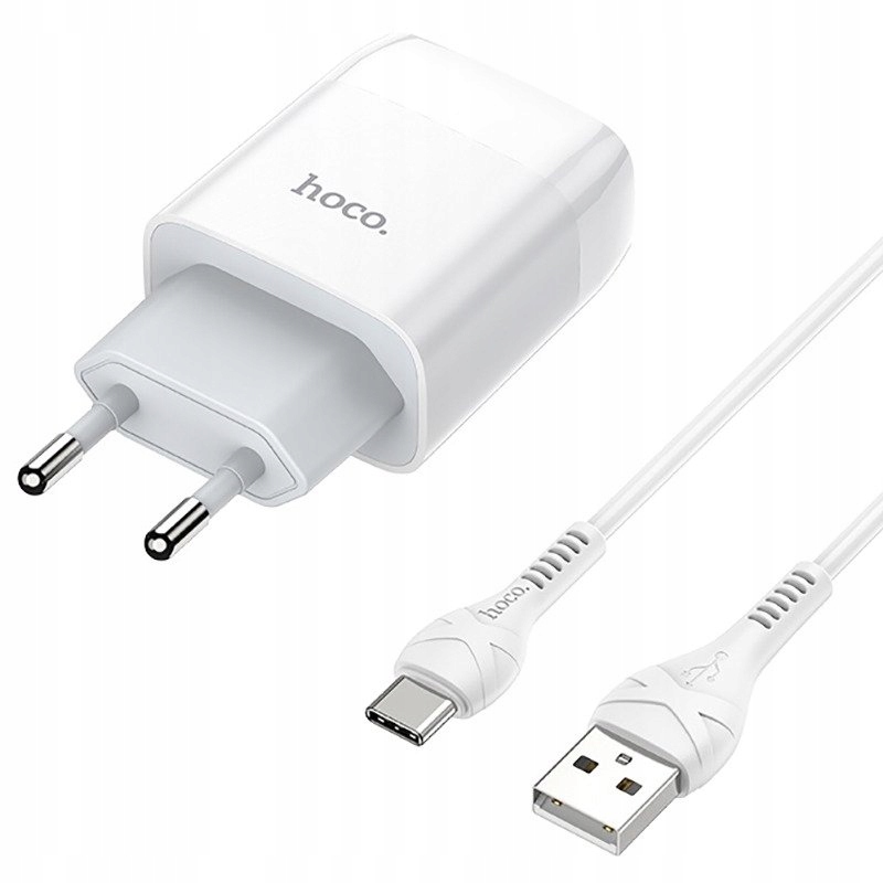 Ładowarka sieciowa 2,4A 2x USB + Kabel USB-C TYP C