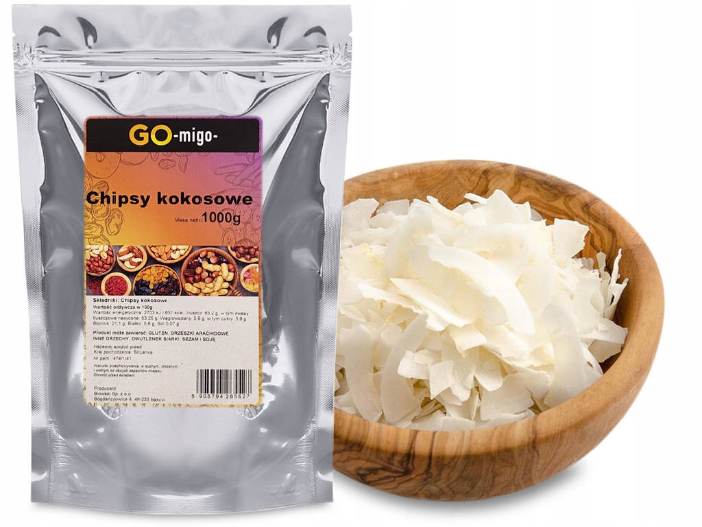 Chipsy kokosowe płatki kokosowe 1kg - GOmigo