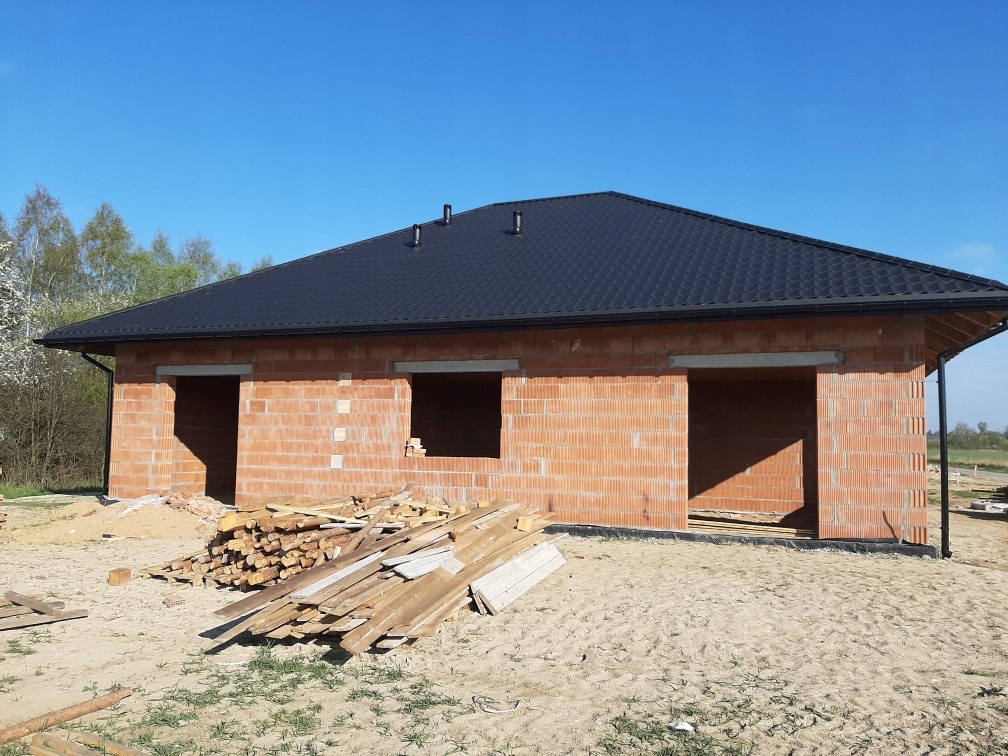 Dom stan surowy otwarty Mstów 143 m2 parterowy - 9208068665 - oficjalne  archiwum Allegro