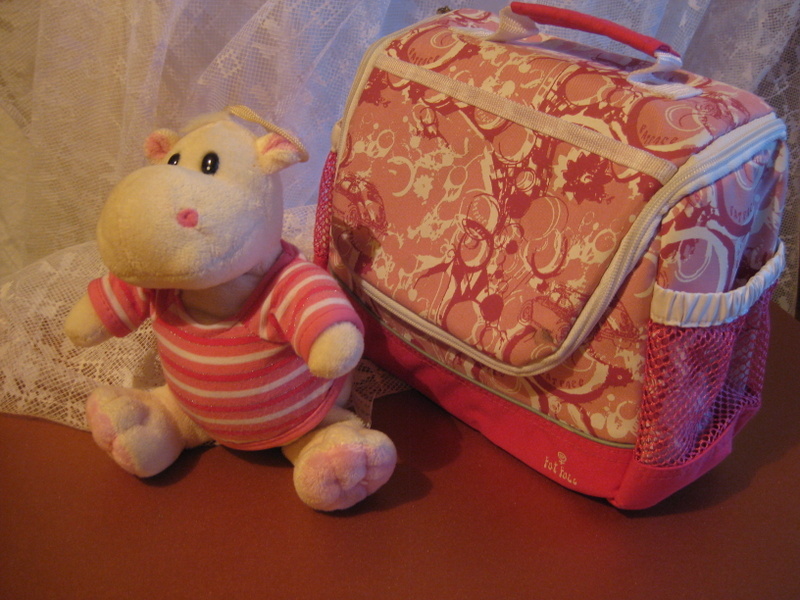 Różowa torebka dla dzieci + pluszak hipcio
