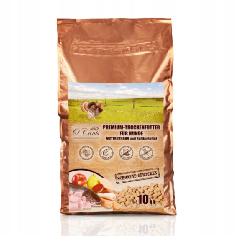 O'CANIS Premium karma pieczona dla psa z indykiem 10 kg